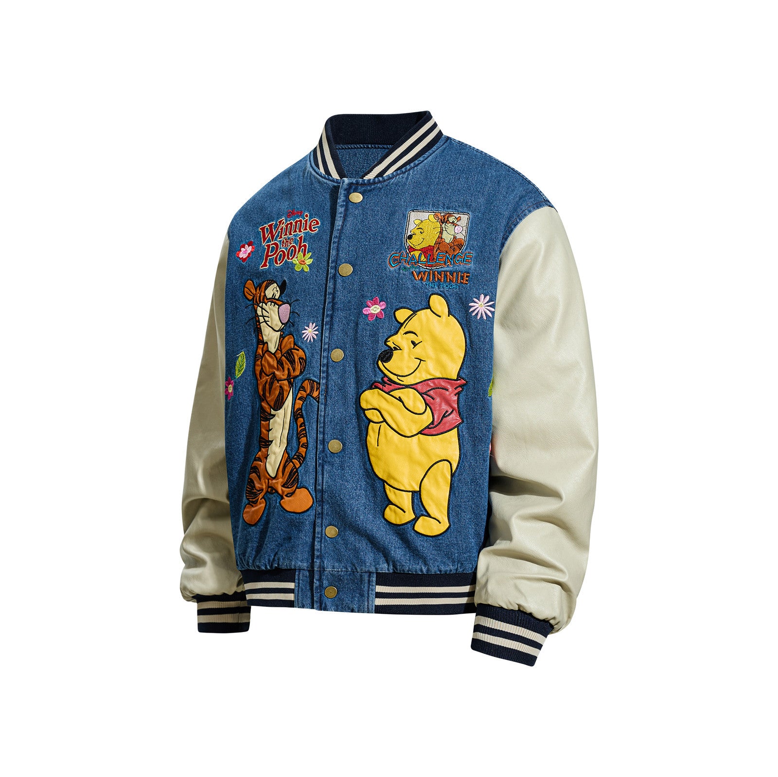 Vintage Fun Cartoon Embroidery Unisex Couple Warm Loose Casual Fleece Jacket