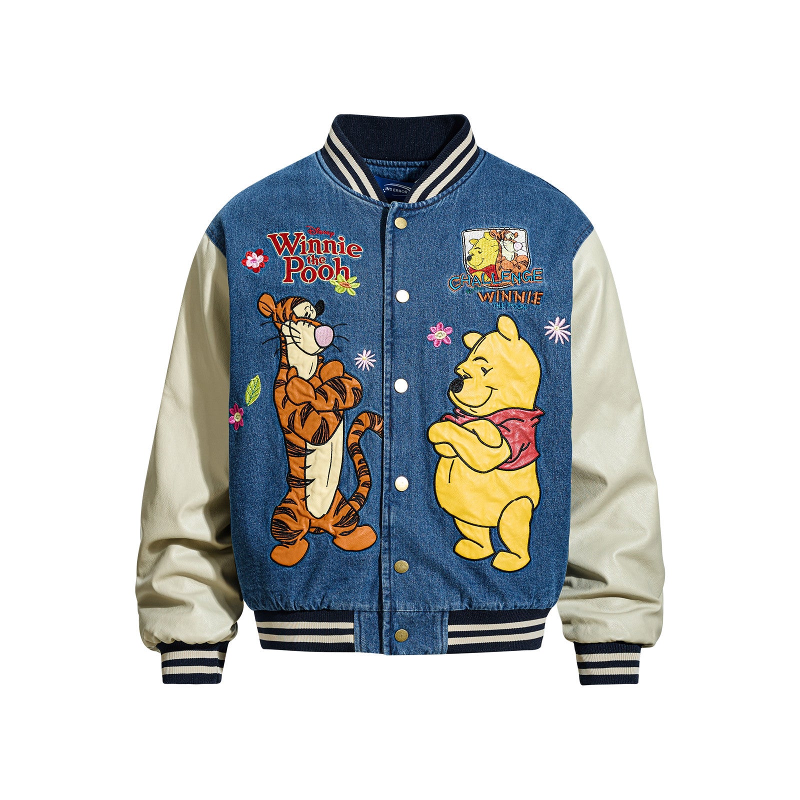 Vintage Fun Cartoon Embroidery Unisex Couple Warm Loose Casual Fleece Jacket